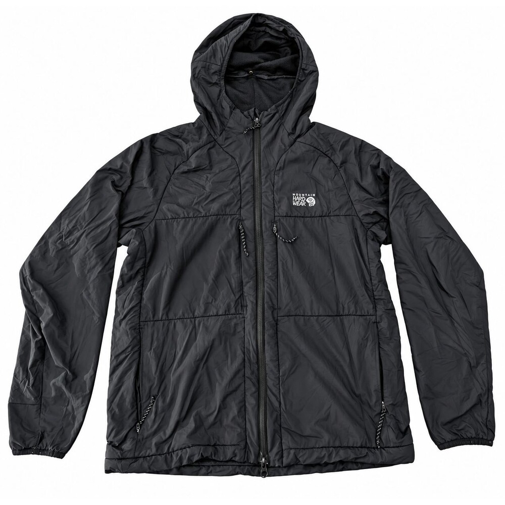 Mountain Hardwear Kor AirShell Warm Hoody Mens Medium Black Full Zip Hiking Coat